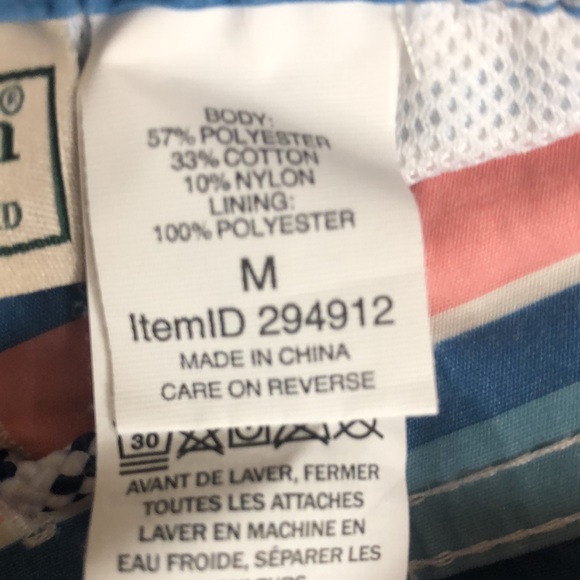 Vintage LL Bean Men’s striped swim trunks SZ M bathing suit Electic grandpa Y2K - Picture 6 of 12